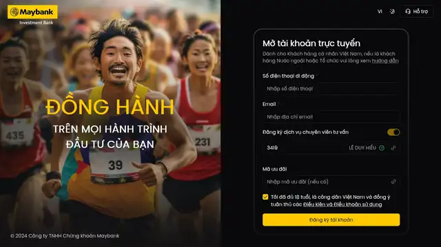 Hướng dẫn mở tài khoản Chứng khoán Maybank từ xa