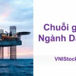 Giàn khoan dầu ngoài khơi tại hoàng hôn trong chuỗi giá trị ngành dầu khí